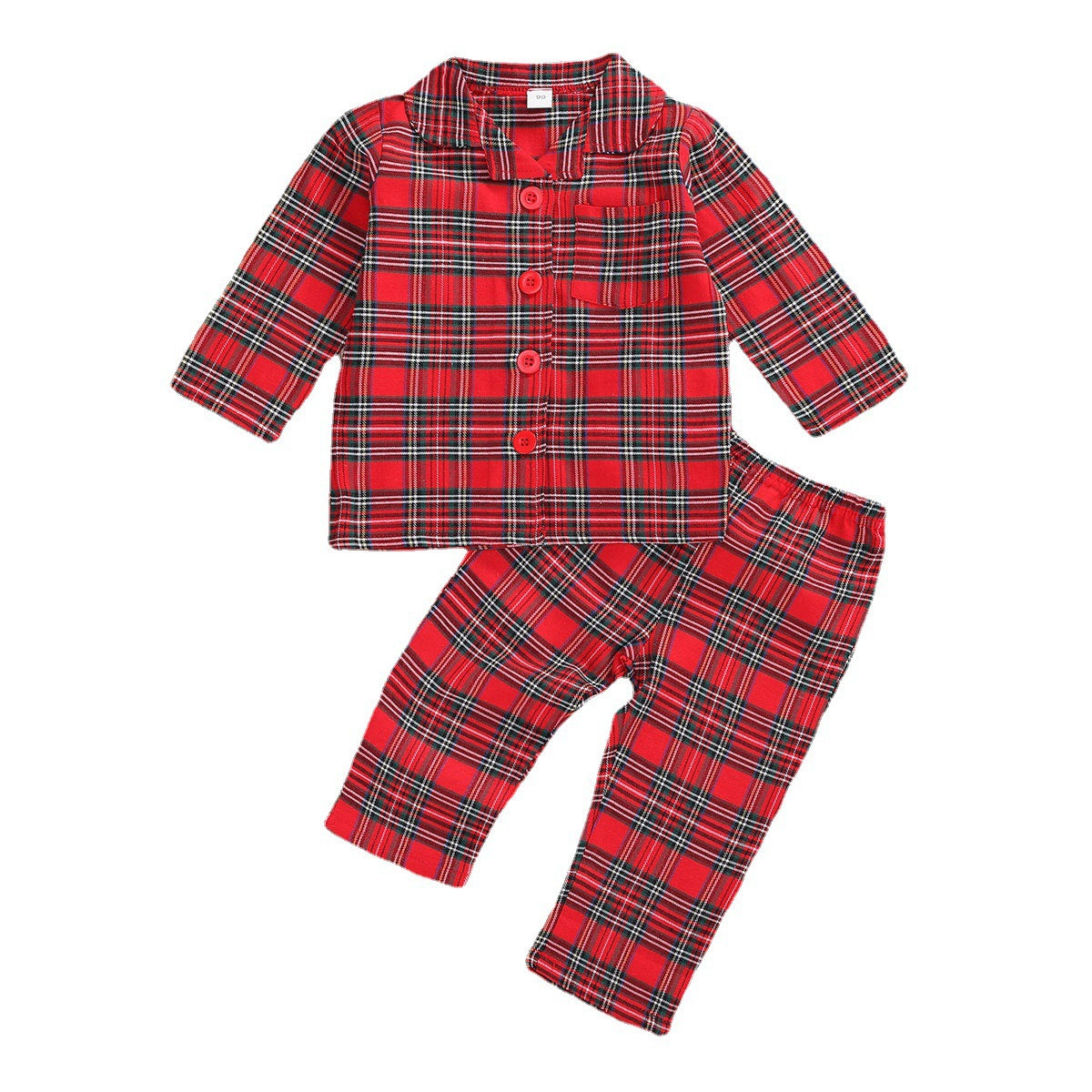 Western Style Red Plaid Boy Shirt Suit