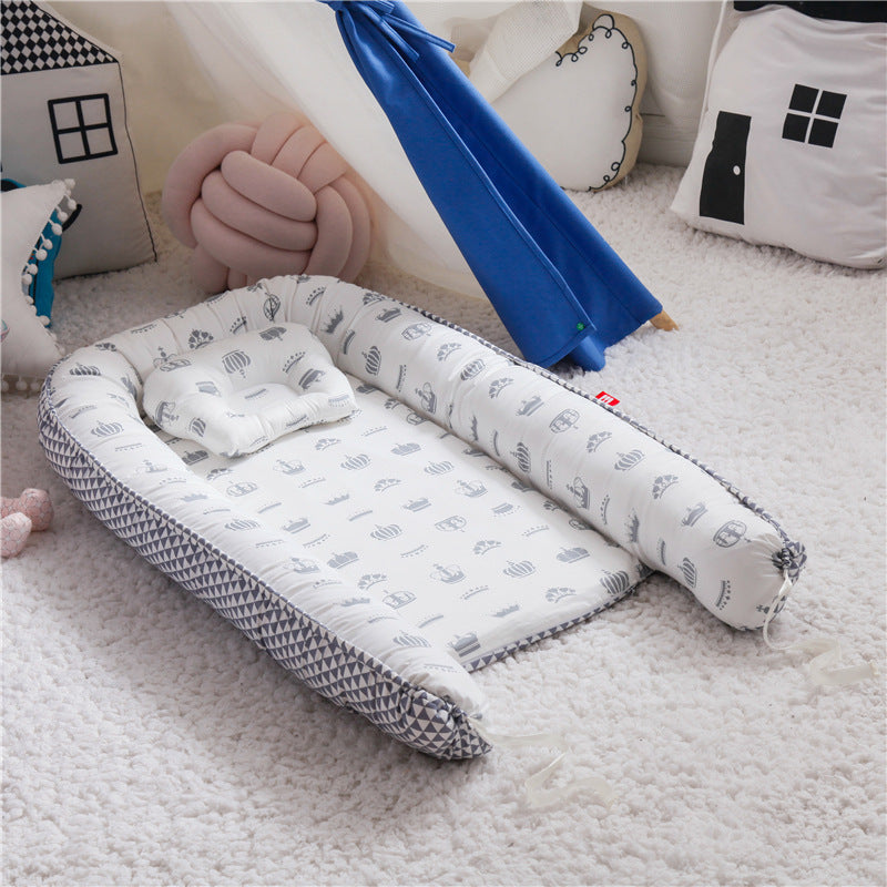 Cross-border Hemei Removable And Washable Portable Pressure-resistant Crib Bed Bionic Baby Nest Baby Pillow Travel Crib