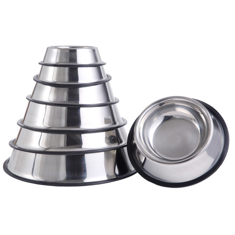 Stainless Steel Dog Bowls, Dog Feeding Bowls, Dog Plate Bowls with Rubber Base, small ,Medium and Large Pet Feeder Bowls and Water Bowls