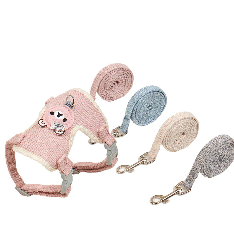 Dog Traction Rope Vest Teddy Bitter Small Dog Chest Strap Cat Walking Rabbit Rope Chain Pet Supplies dog belt