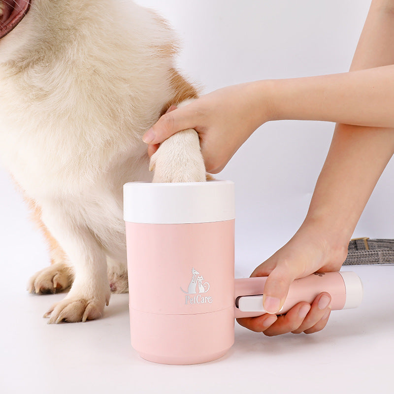 Dog Paw Cleaner, Portable Dog Paw Washer Foot Wash Cup, Dog Foot Washer Massage Soft Silicone Pet Wash Station, Waterproof Splash Small Large Dog Washer (large)