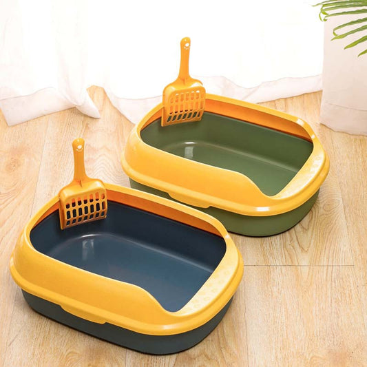 Cat Litter Box Home Small Cat Litter Box Semi-closed Cat Litter Tray Pet Cat Toilet Pet Supplies