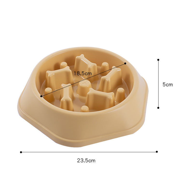 Pet Dog Feeder Pet Bowl Anti-choking Dog Bowl Dog Basin Bone Type Anti-overturning Slow Food Bowl Spot Wholesale