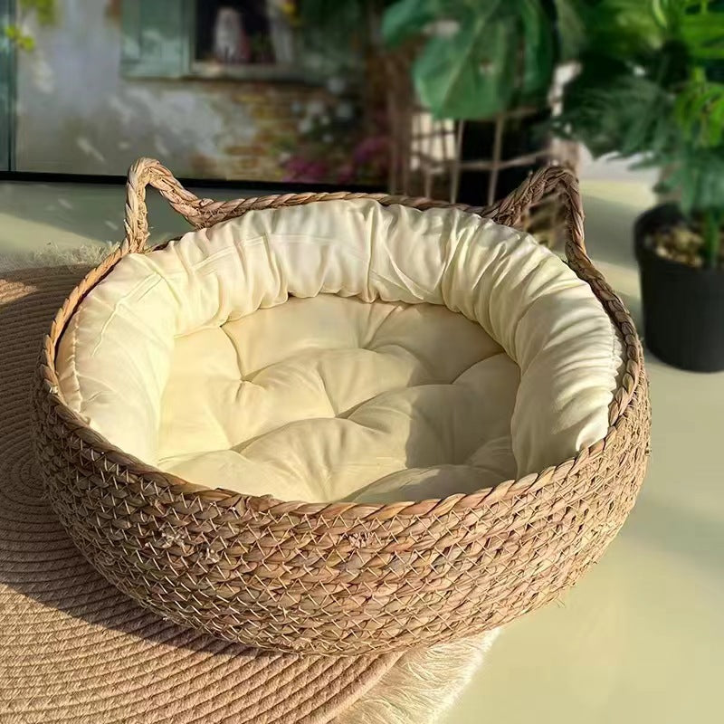 Kitty City Cat Bed, Cat House Bed, Sofa Bed, Cat Rope Bed ,straw Kitty Rattan Removable And Washable